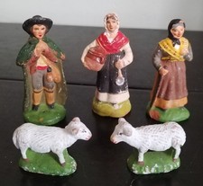 Lot de 5 Santons de Provence Authentiques Signés Marcel Carbonel - Crèche...
