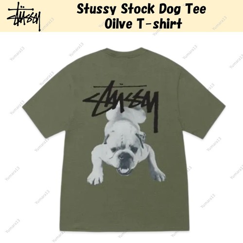 Stussy stock dog tee oilve - stock,