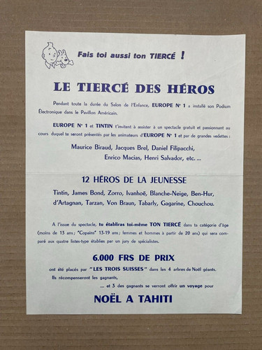 Supplément tintin flyer - supplément,