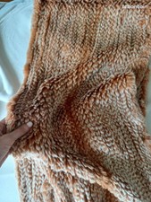 Grande écharpe en lapin rex tricotée très douce