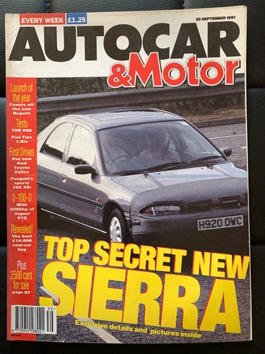 Autocar magazine 1991 - magazine, 25/09/1991