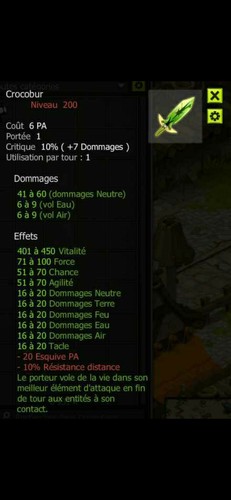 Crocobur arme légendaire lvl - crocobur,