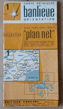 ancienne carte détaillée Paris Banlieue - Collection Plan Net - année 1973