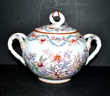 SARREGUEMINES Sucrier porcelaine MINTON 211 décor fleurs et rubans