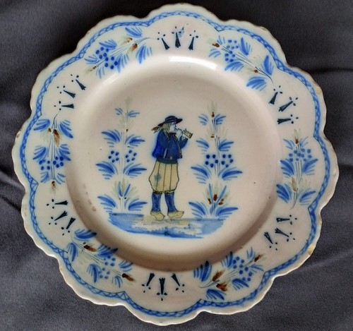Assiète faience hr quimper - faience,