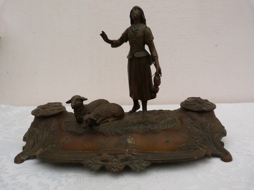 Ancien encrier double - encrier,