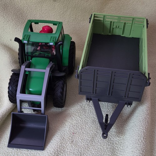 Playmobil tracteur vert avec - tracteur,