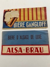 Lot 2 Chapeaux - calot publicitaire bière Gangloff Besancon - Alsace - Alsa Brau