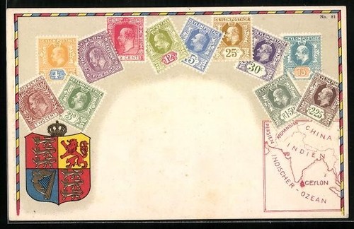 Carte postale ceylan - carte,