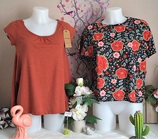 Lot vêtements occasion femme : Hauts " Zara - Bonobo " - T : 38