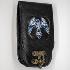 Cuir Odin Raven Celtique Portable Pochette Holster Portefeuille Motard Viking
