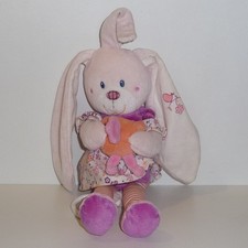 Doudou Lapin Tex - Musical - Rose fleurs