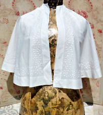 ANCIENNE CAPE XIXe ornée de BRODERIES au point de PLUMETIS sur LINON