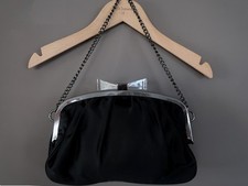 SAC À MAIN BY TARA JARMON *SATIN NOIR* ANSE CHAÎNE *NOEUD PLEXIGLASS  * - 75 %