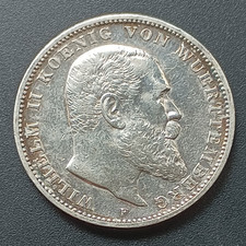 ALLEMAGNE 3 MARK 1909 F WURTTEMBERG ARGENT BELLE PIECE !
