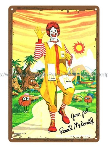 Ronald mcdonald card 1970s - ronald,