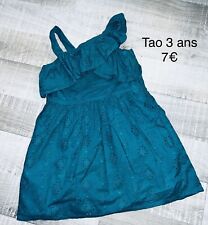 Tao 3 Ans Fille : Robe Verte Effet Dentelle Été TBE