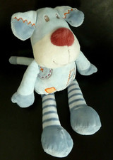 R5.* DOUDOU PELUCHE KIABI CHIEN BLEU ORANGE NEZ ROUGE BLANC EXCELLENT ETAT