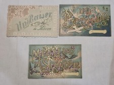 LOT 3 CPA GAUFREE  et dentelle / muguet / pensées/ colombe/ FANTAISIE