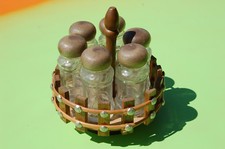 Serviteur qui tourne à épices VINTAGE - plastique , bois et verre