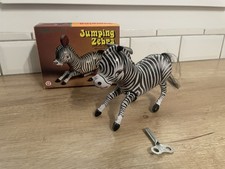Zèbre Sautillant « Wind Up Toy » Jouet Mécanique En Tôle Avec Sa Clé 