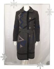 G - Manteau Long Fantaisie Gris Chiné  Bleu Blanc Rouge Taille 38