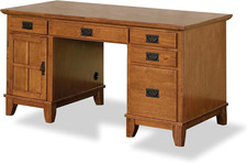Cottage oak pedestal desk - oak,