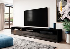 Meuble TV "Athens" 270 CM Noir Brillant