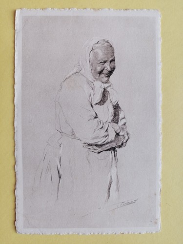 Cpa gravure dessin signée - gravure,