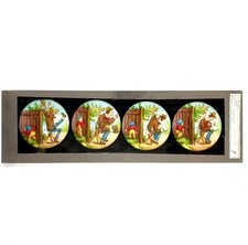 XIXE RARE PLAQUE VERRE LANTERNE MAGIQUE MAZO Paris Grand Format 30x9 Cm Le Lutin