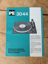 Perpetuum-Ebner PE 3044 Turntable Original Manual & Schematics