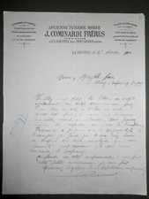 Facture ancienne J cominardi frères la gauffre Pontarlier tuiles briques 1900