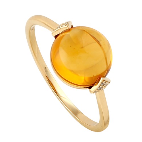 Bague diamant citrine or - bague,