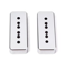 2x Humbucker Silver Pickup Cover 50 / 52mm Pole Adaptable à P90 Soap Bar