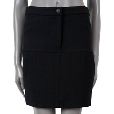 70291 auth CHANEL black wool