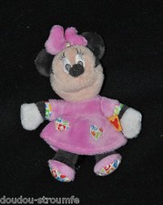 ?Doudou Minnie DISNEY BABY NICOTOY Souris Robe Rose Peluche 15 Cm Etat NEUF