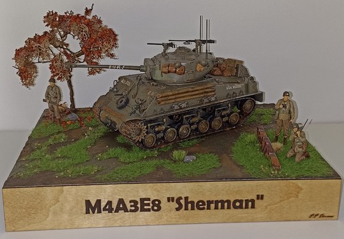 Diorama ww2 m4a3e8 - diorama,