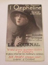 CPA CINEMA FILM GAUMONT L'ORPHELINE GRAND CINE ROMAN A PARAITRE DANS LE JOURNAL