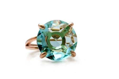 Bague topaze bleu ciel - ,