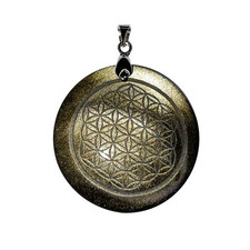 Pendentif Obsidienne dorée