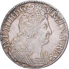 France, Louis XIV, Ecu aux 3
