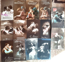 Lot 14 CPA Fantaisies Thème LE BAISER