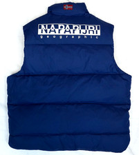 Napapijri Blue Puffy Down Big Logo Vest Homme M