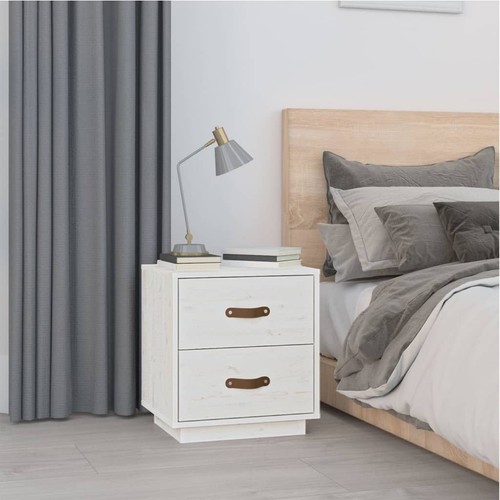Table chevet blanc - blanc, 40x34x45