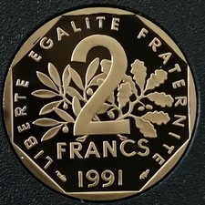 2 FRANCS SEMEUSE 1991 BE BELLE EPREUVE 6232 Ex. FRANCE / UNC ISSUE DU COFFRET