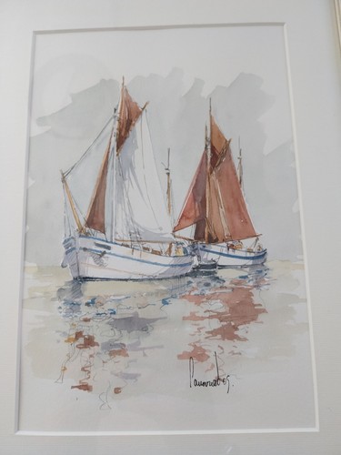 Aquarelle marine thonier - thonier, en
