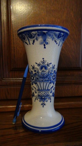 Vase bleu craquelet - craquelet, rouen