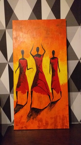 Tableau africain peint - peint,