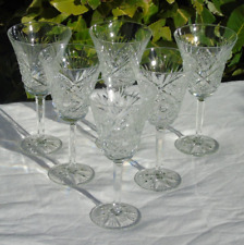 Bohème? Val Saint Lambert? Service de 6 verres à eau en cristal taillé h 16,5 cm
