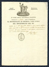  SUP - CREMONA (République CISALPINE, état satellite de la France) - 1797  